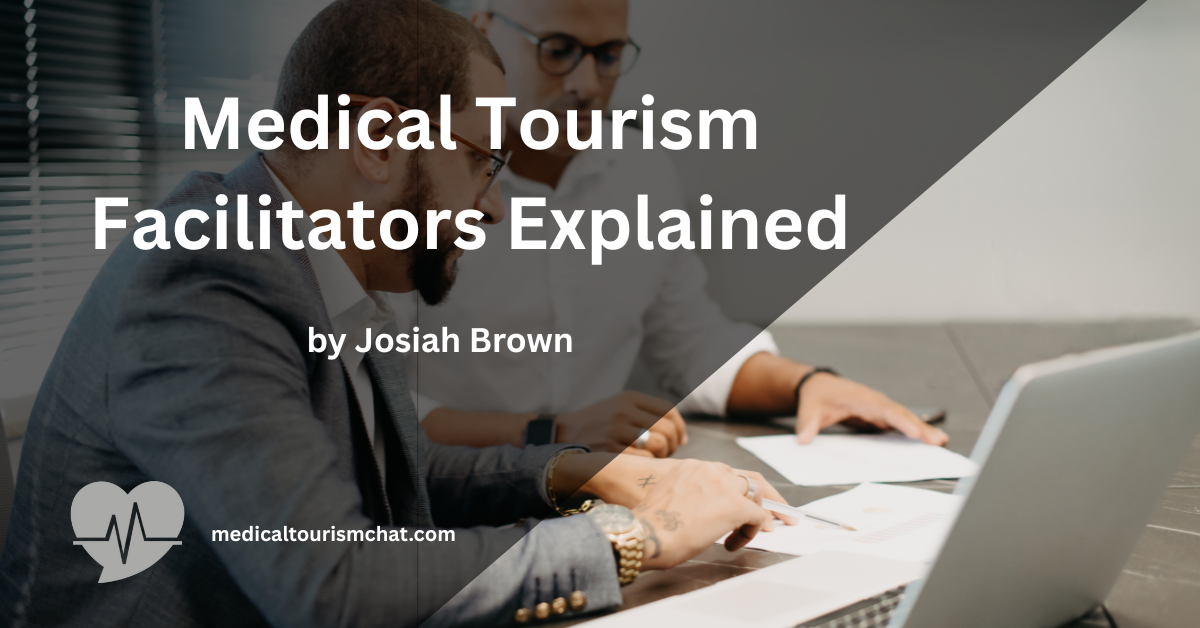 Medical tourism facilitator reviewing travel and surgery plans with an international patient